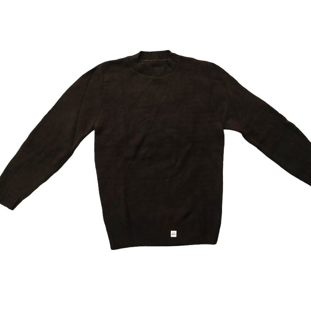 Dark Brown Vintage 1940s-1950s Crew Neck Long Sleeve Knit Sweater XXS